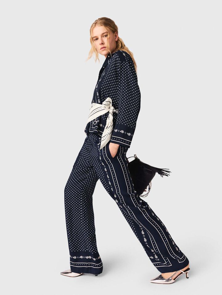 Pantalon fluide imprim&eacute;