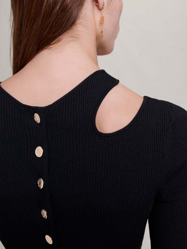Robe en maille ouverte à l'épaule