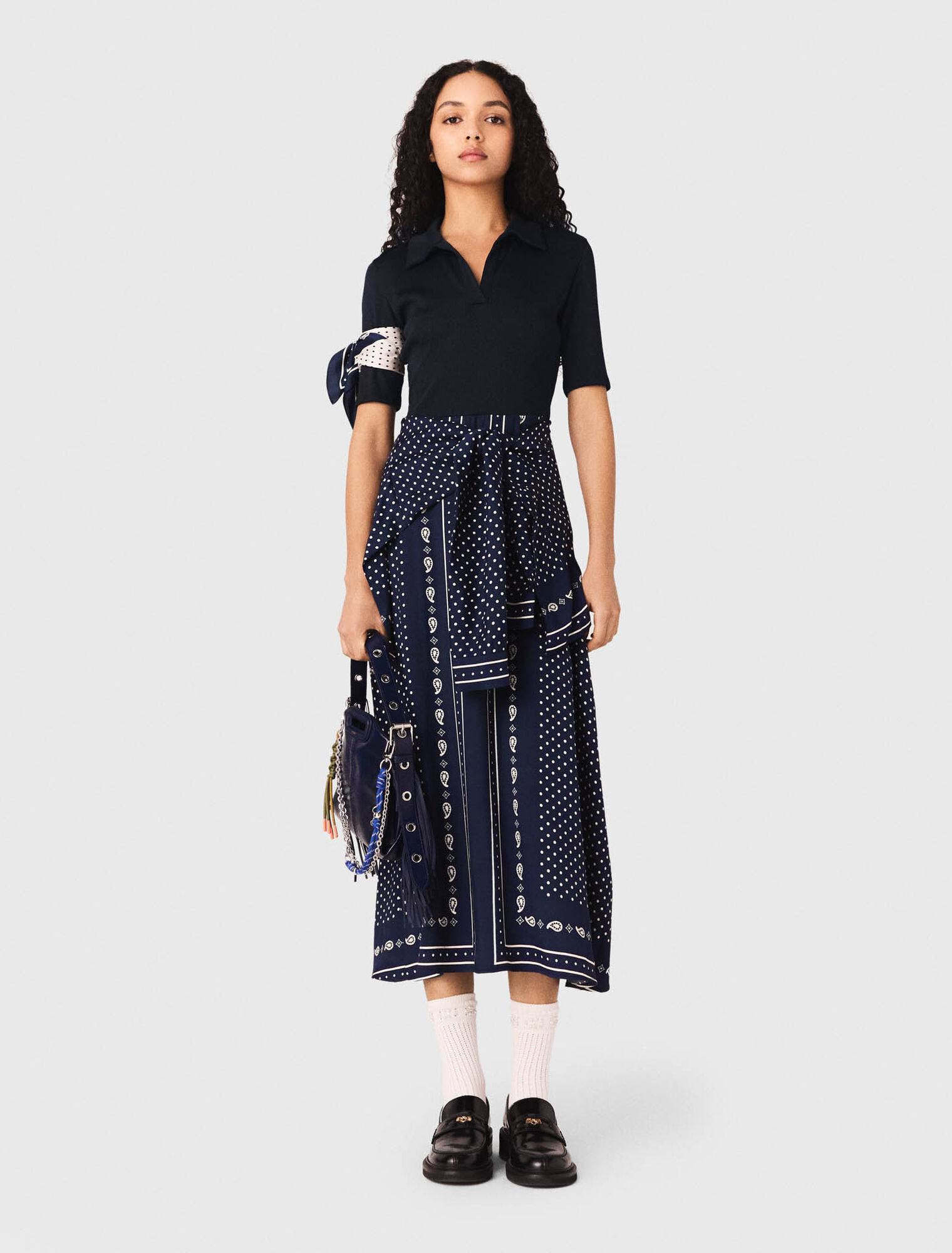 Robe bi-mati&egrave;re imprim&eacute;e