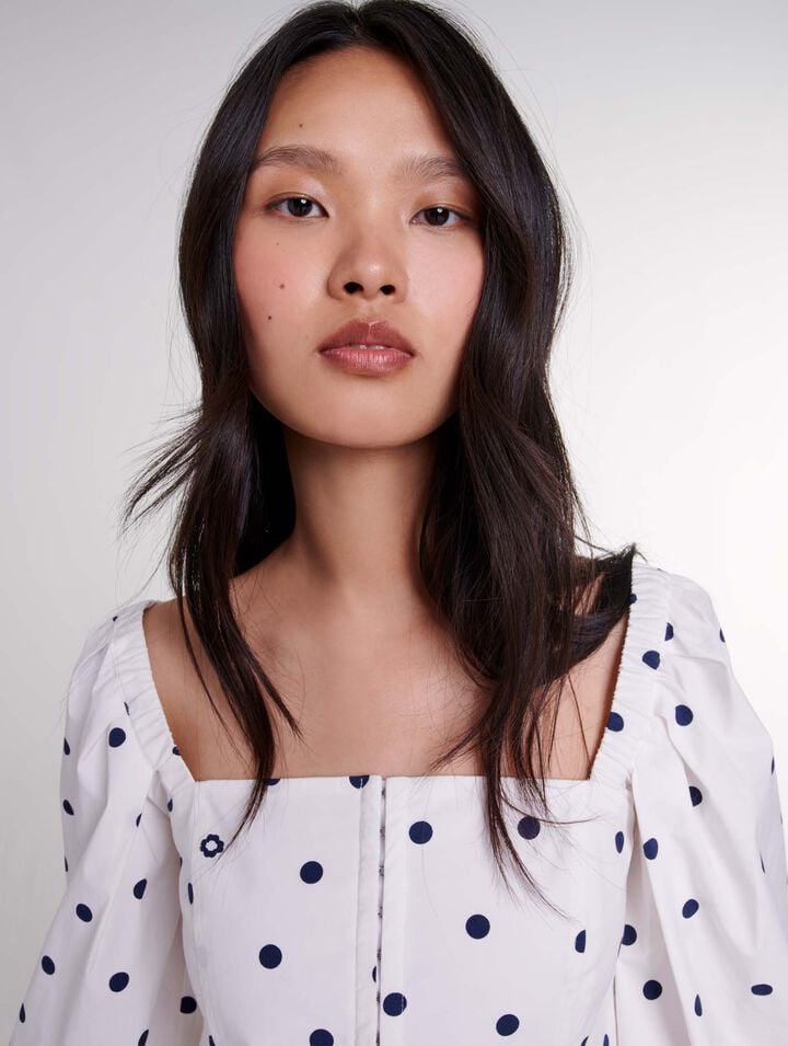 Top à manches bouffantes