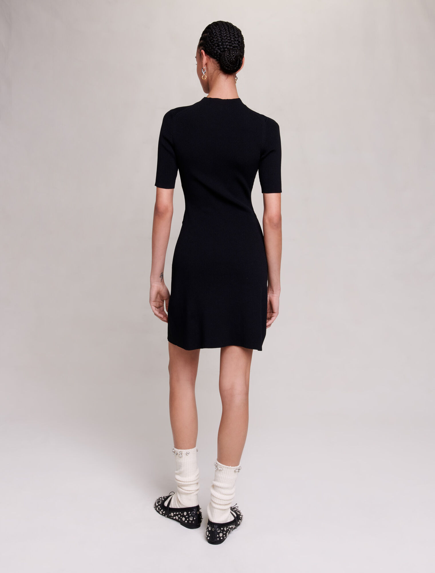Dress in ribbed knit