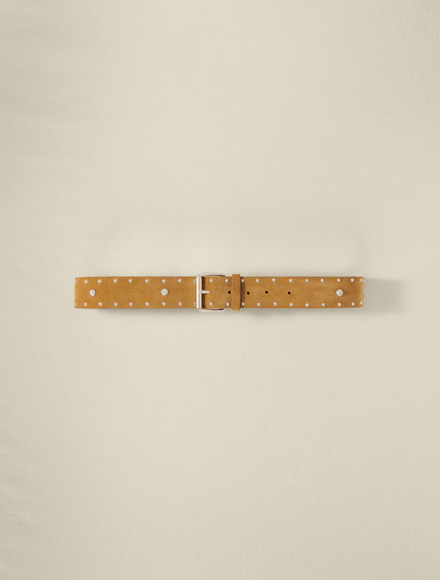 Studded suede leather belt