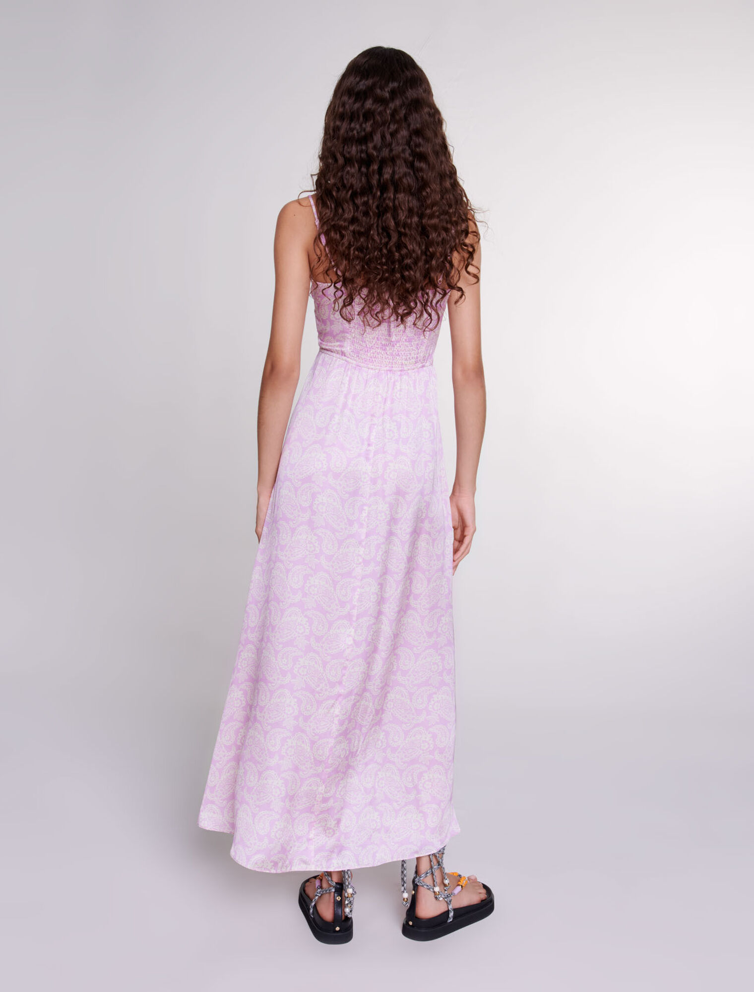 Robe longue imprimée ajourée