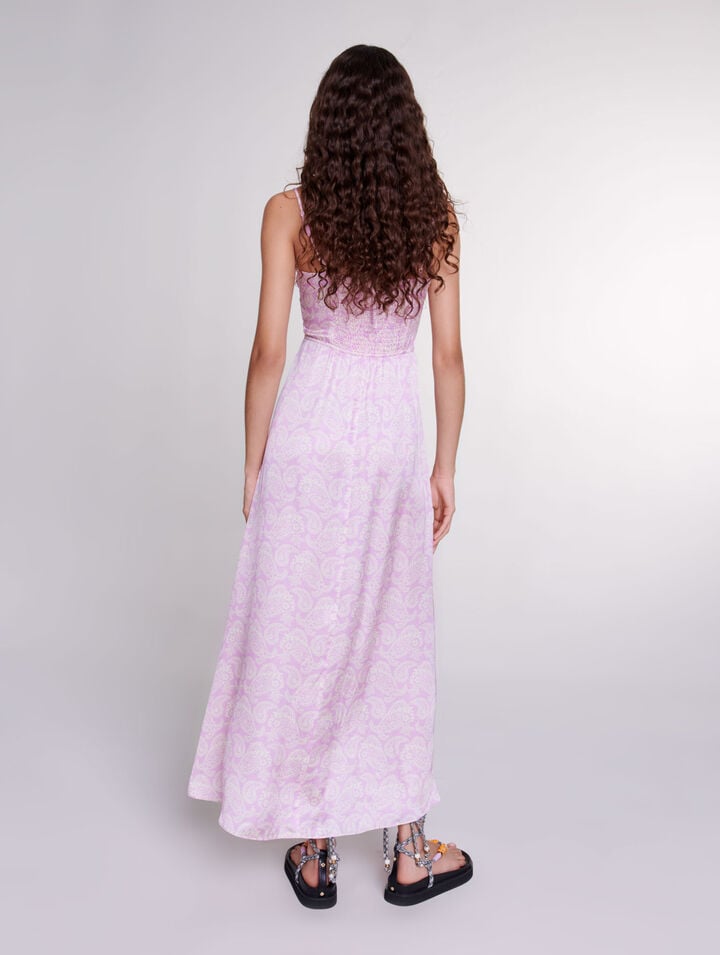 Robe longue imprimée ajourée