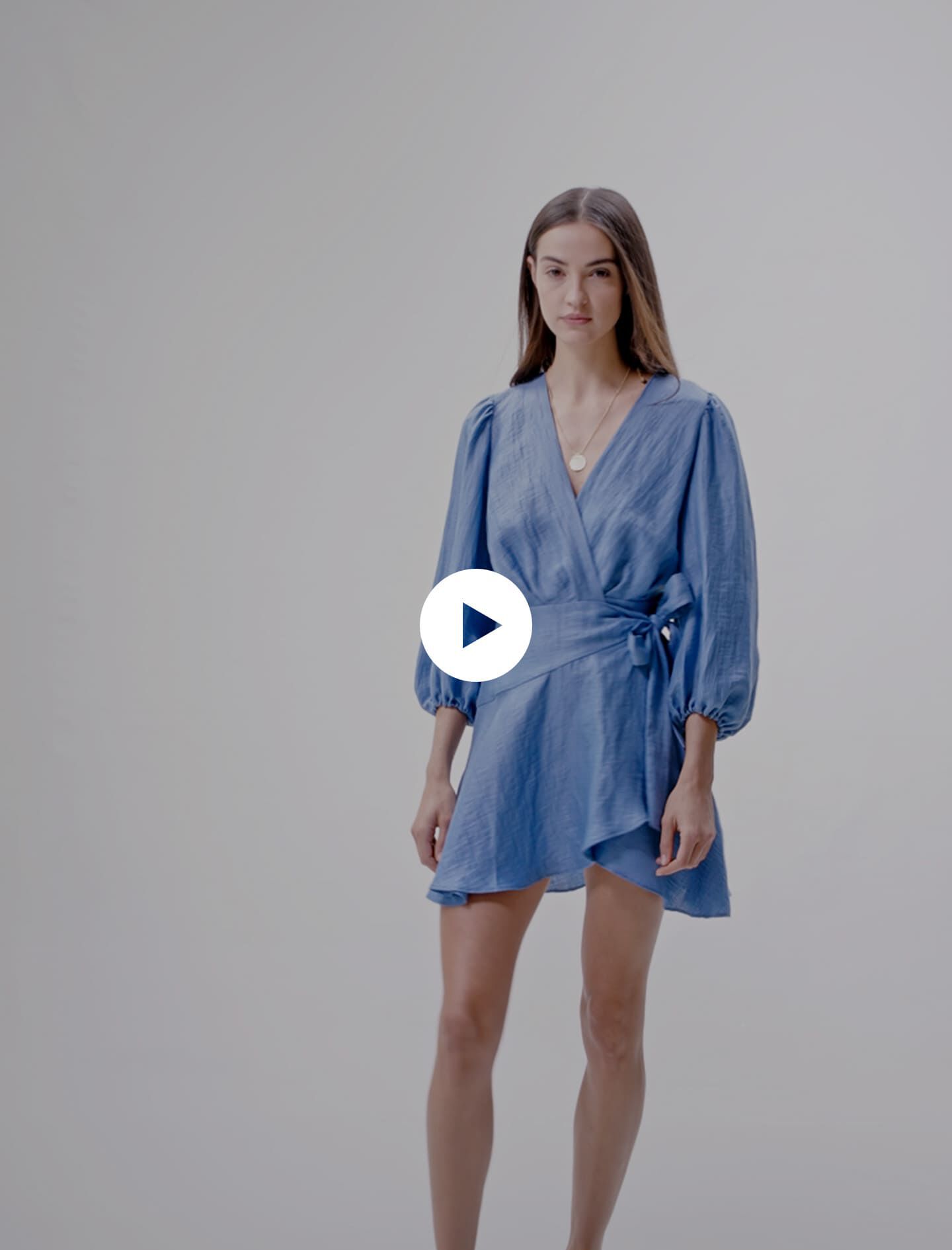 Linen wrap dress Blue For Women Maje