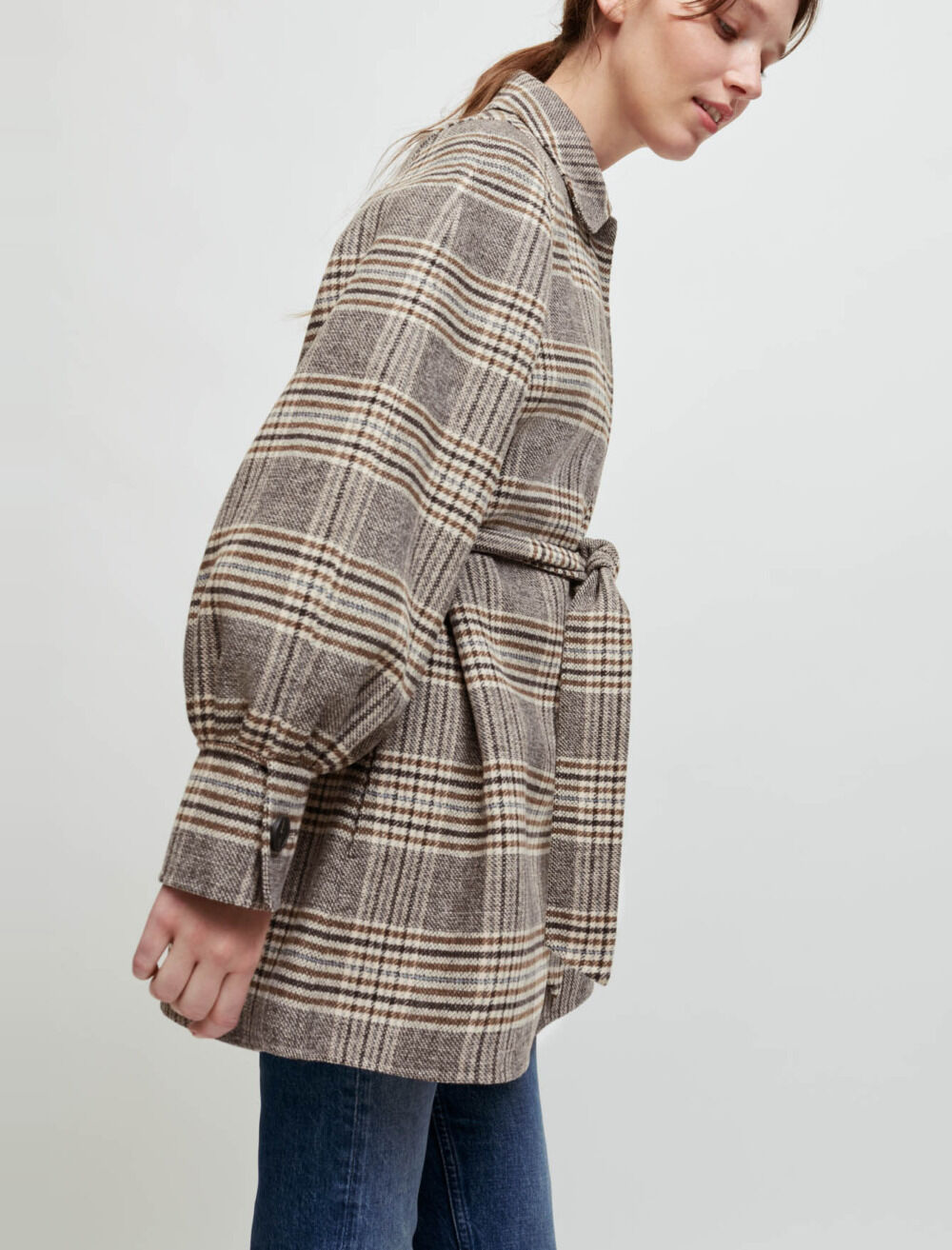 Manteau double face a carreaux