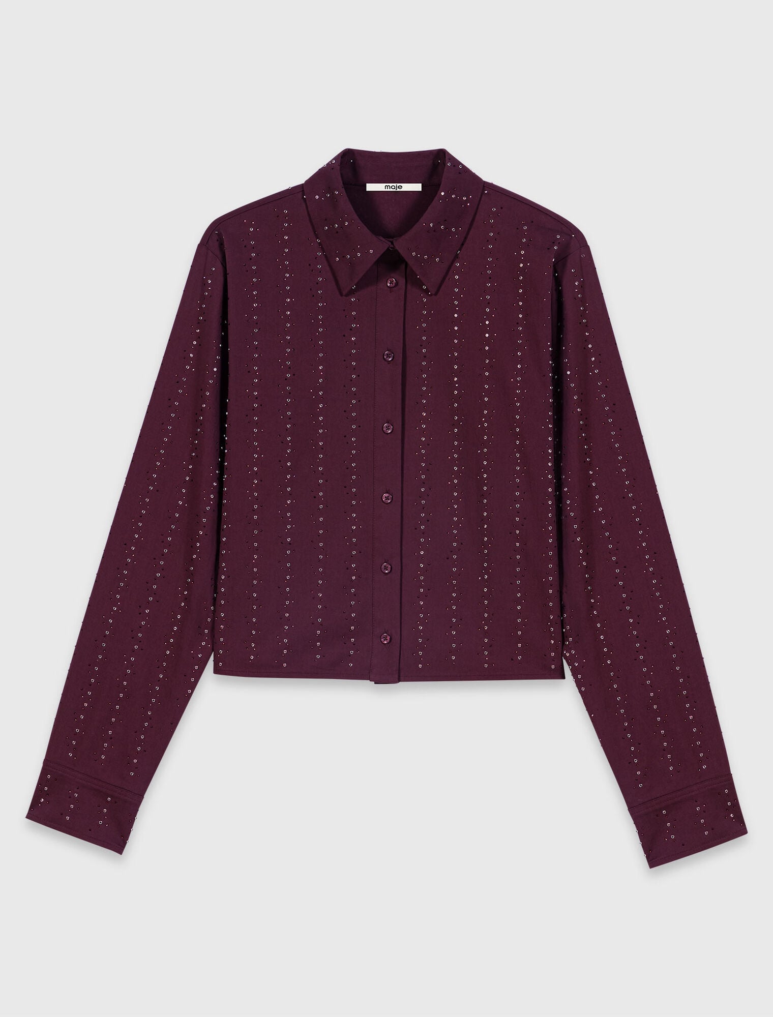 Chemise courte strass&eacute;e en coton