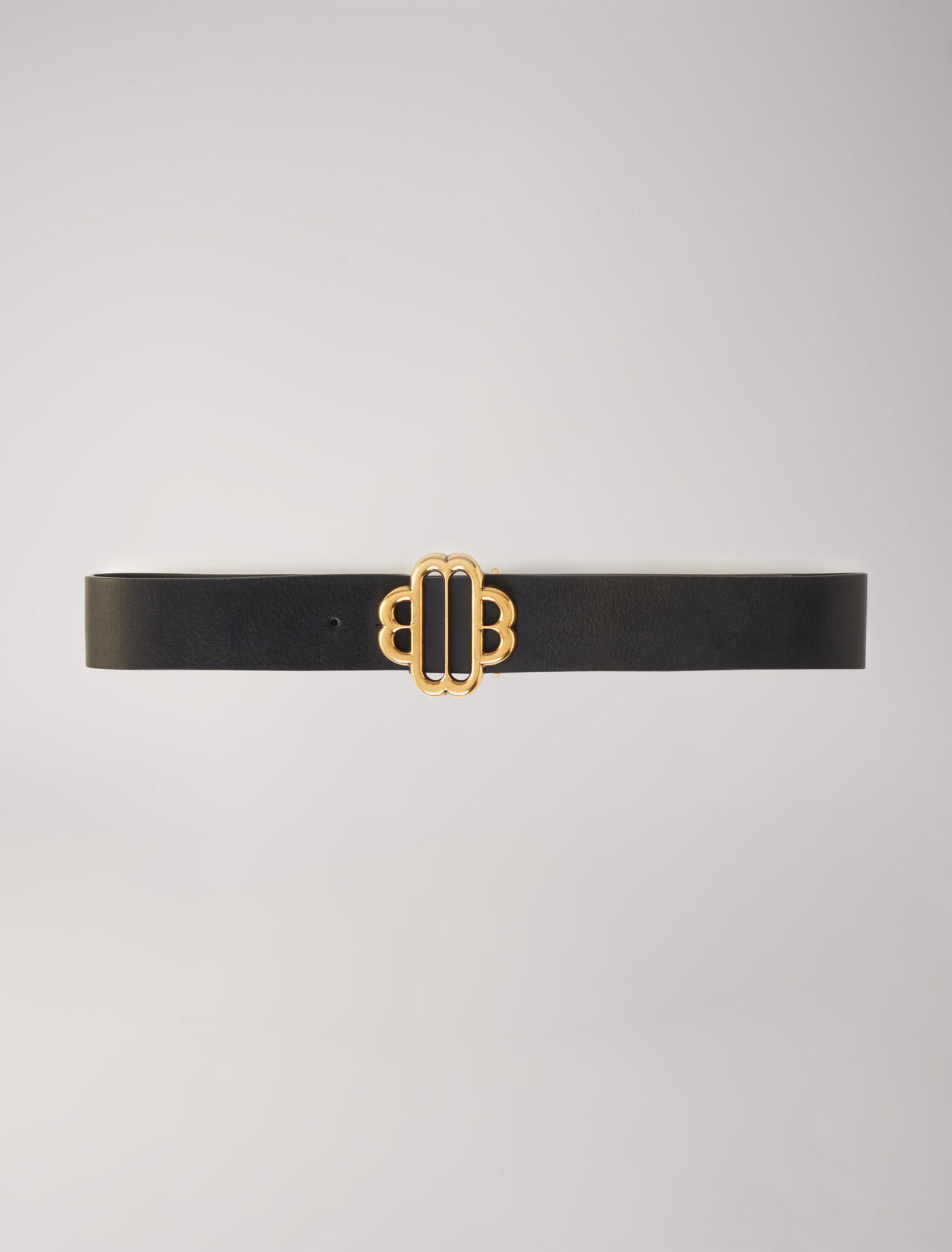Leather belt with Clover logo