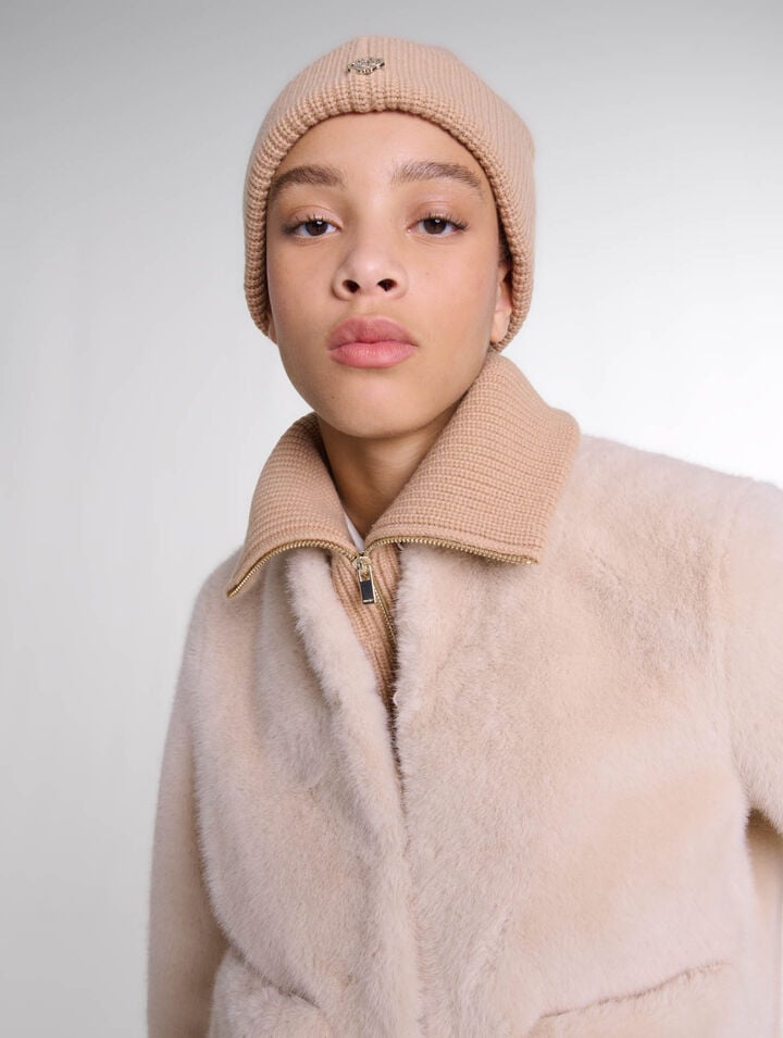 Col zippé en laine et cachemire