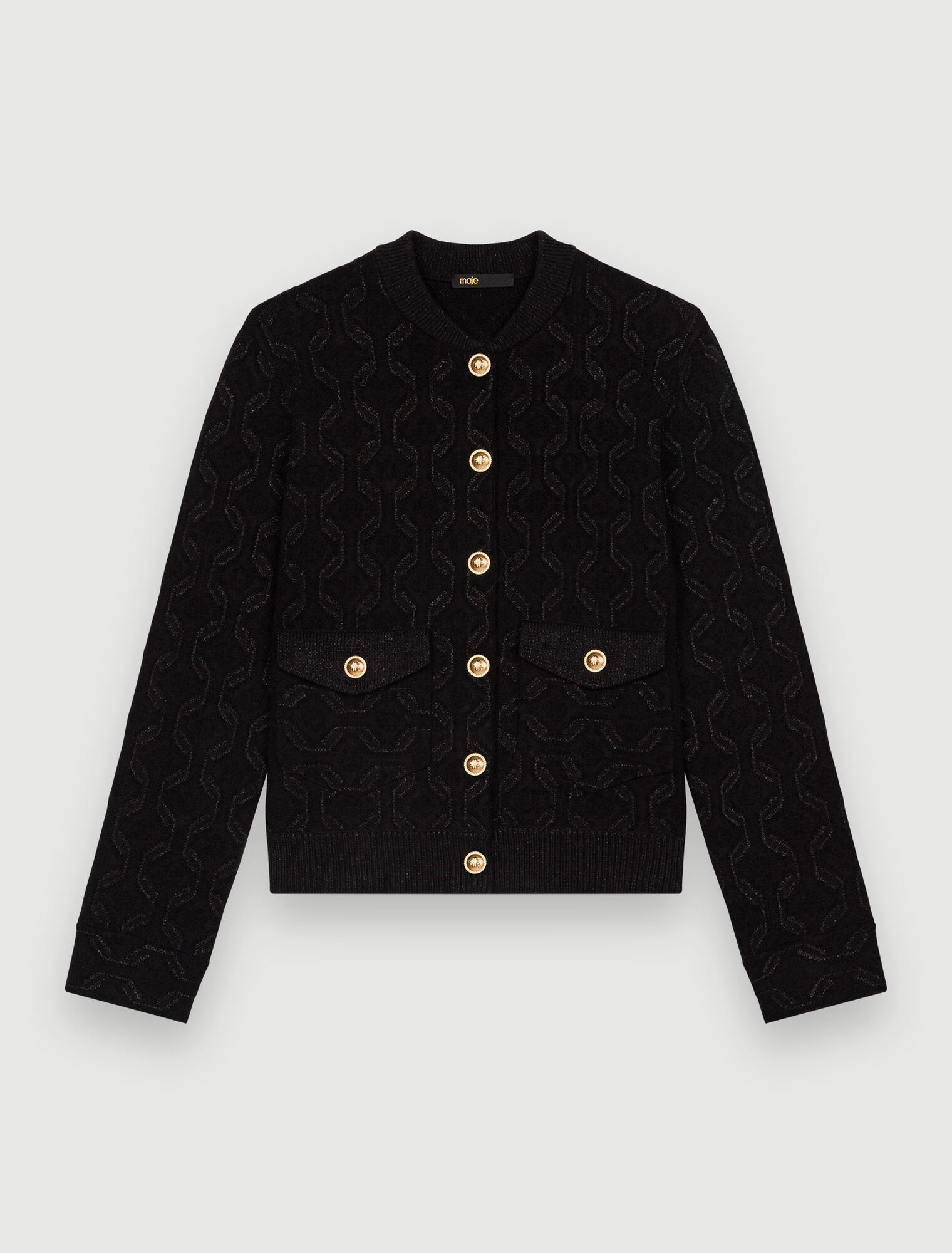 Knit cardigan with shiny motifs