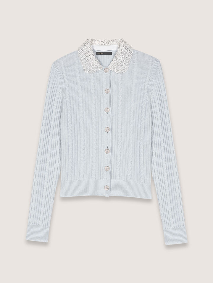 Cardigan à col bijoux