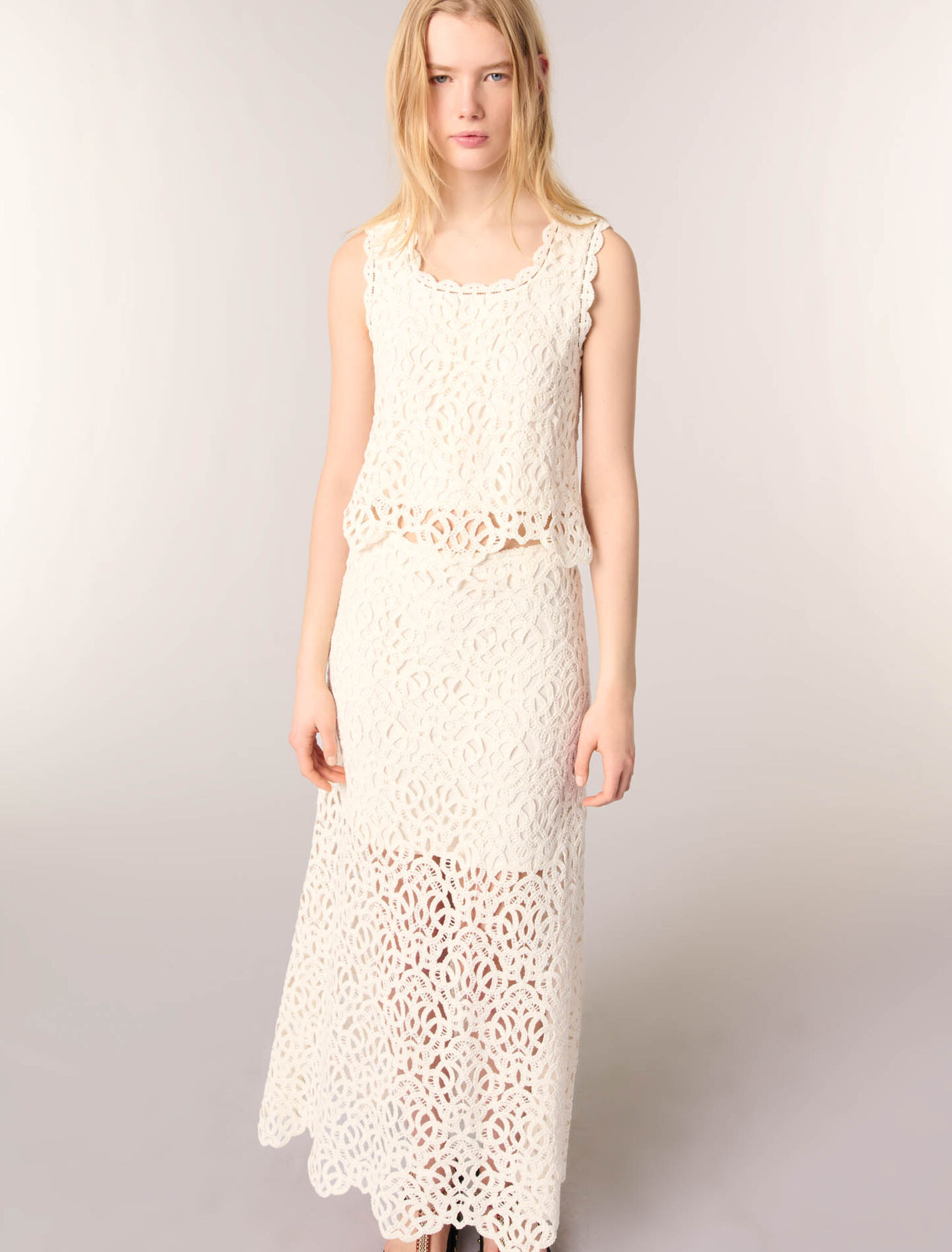 Jupe longue en crochet