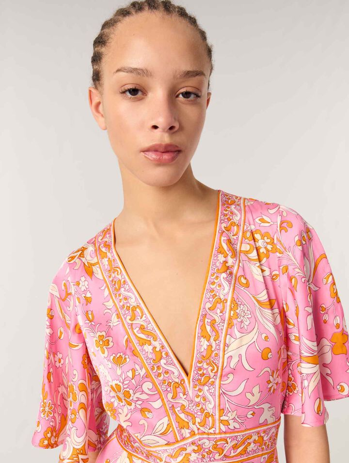 Robe longue fluide imprimée
