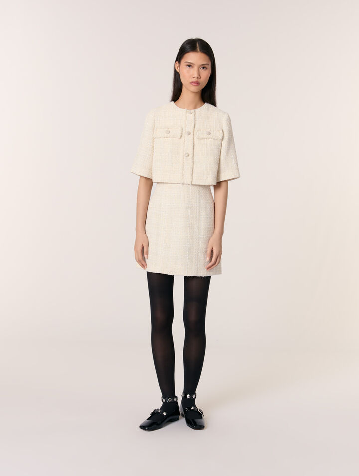 Tweed 2-in-1 mini dress