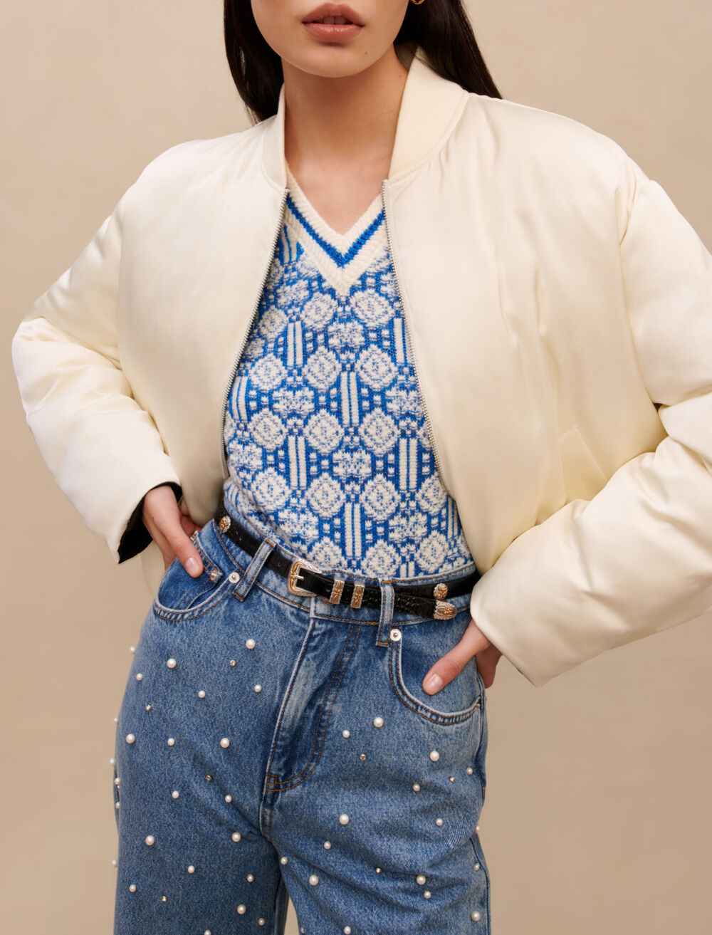 maje ジャケット Reversible bomber White For Women | Maje