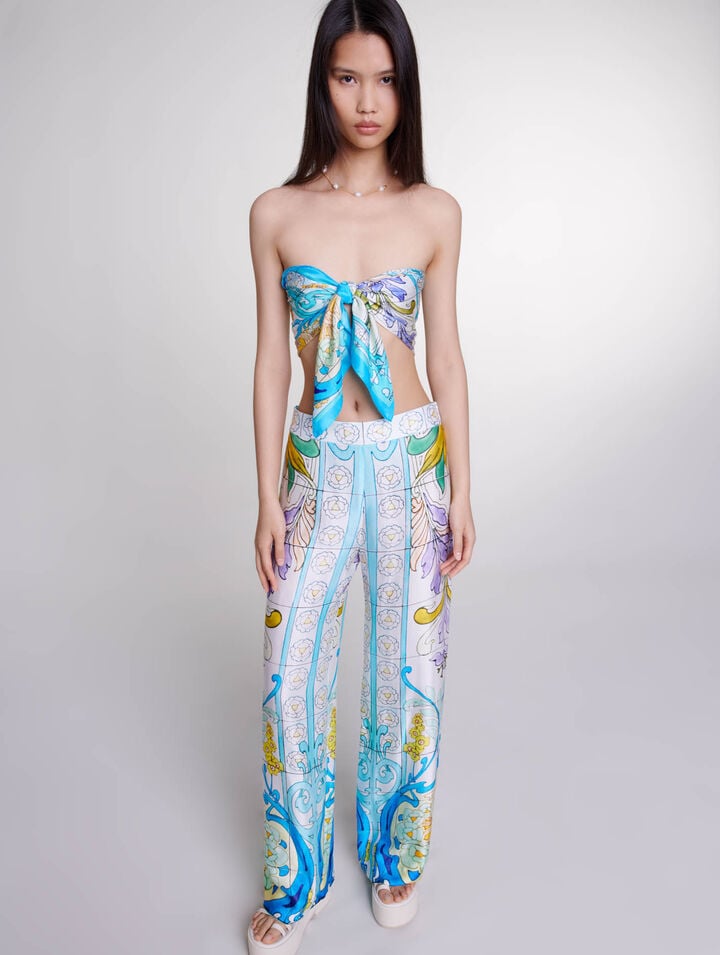 Pantalon satiné imprimé