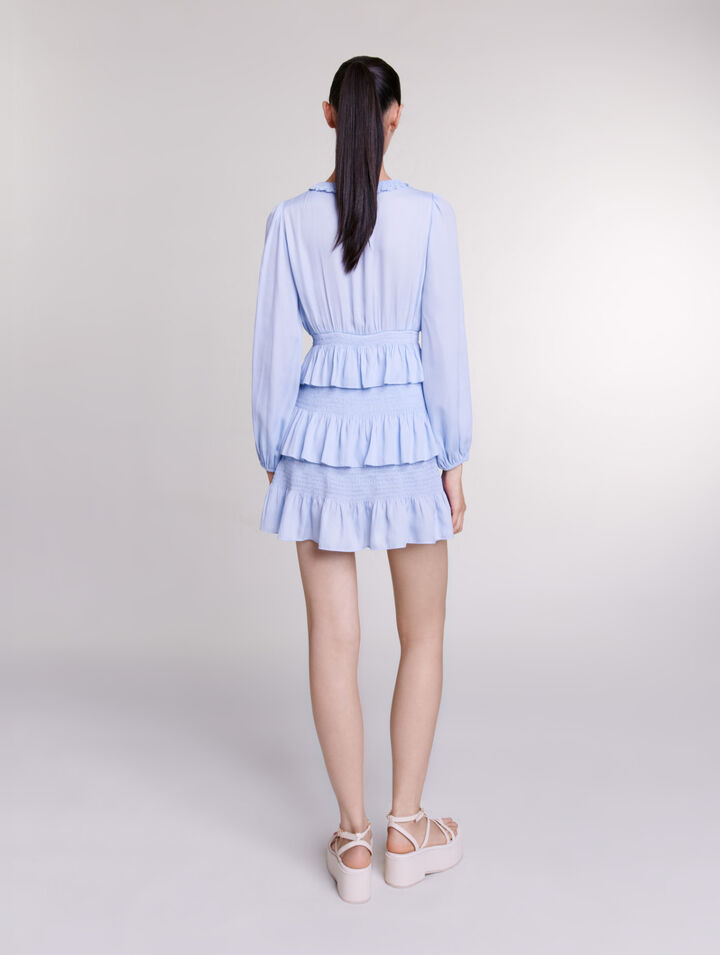 Blue ruffled dress