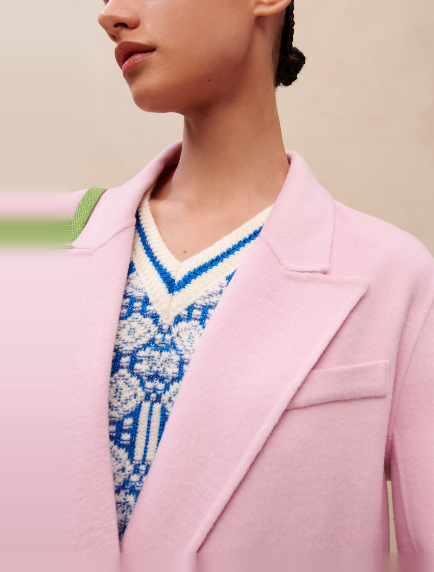 Pink wool coat