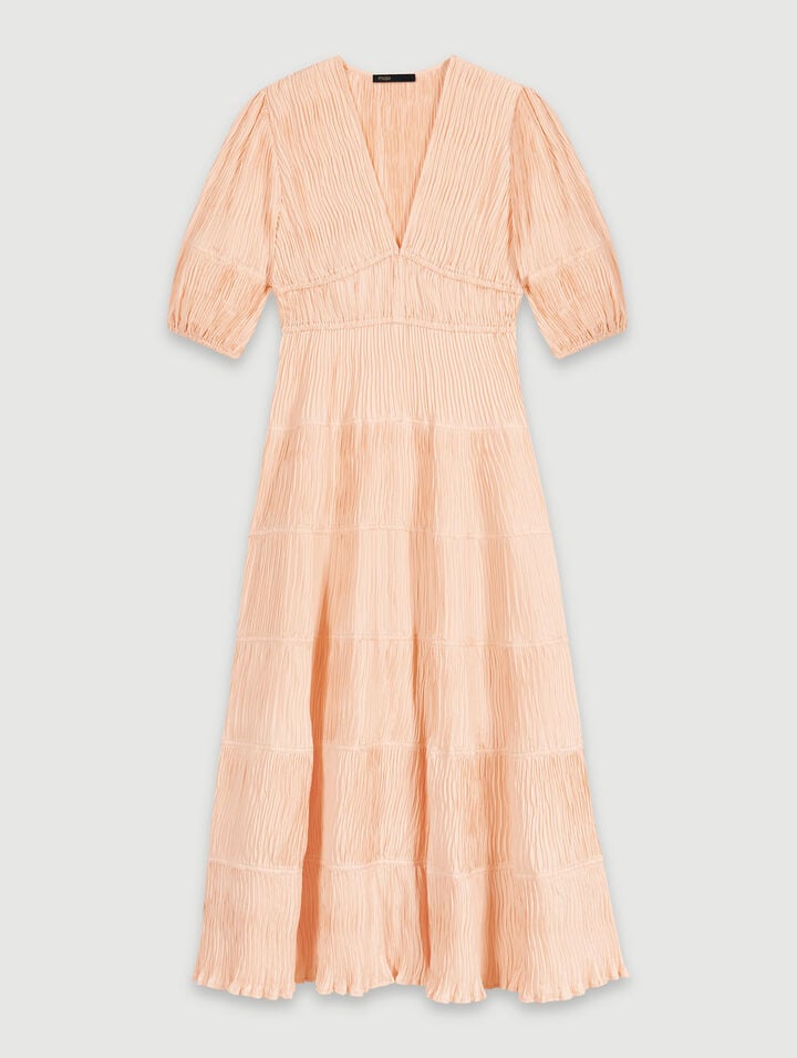 Robe longue plissée