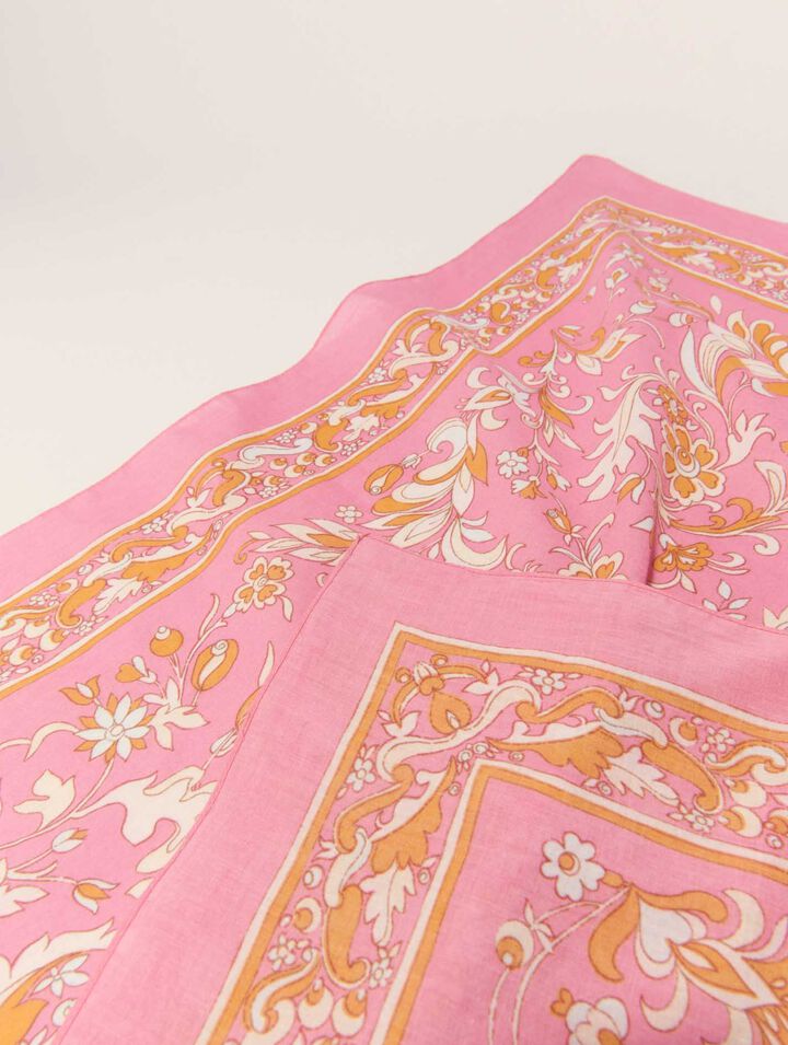 Foulard 65 x 65 imprim&eacute; fleurs
