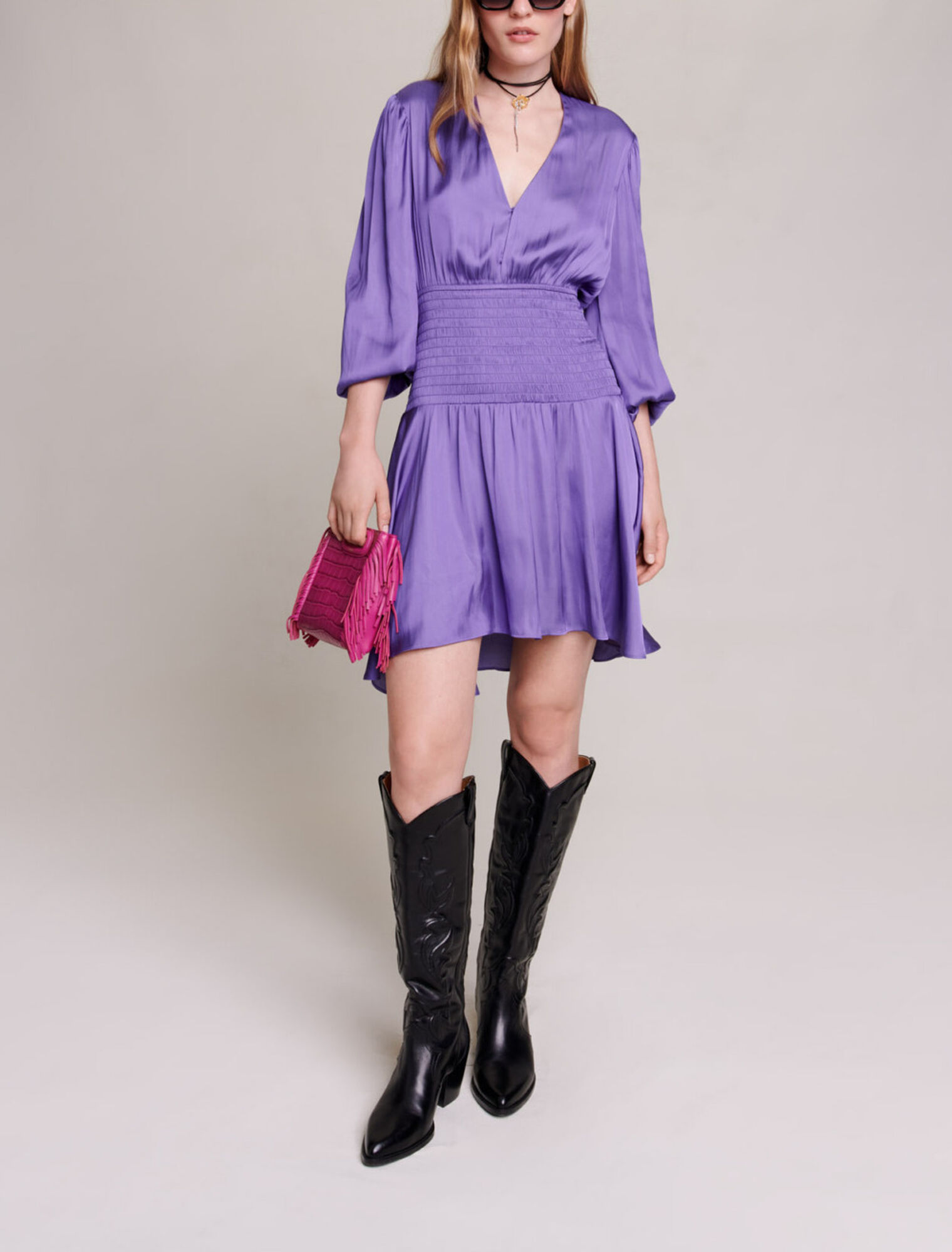 Short satin dress