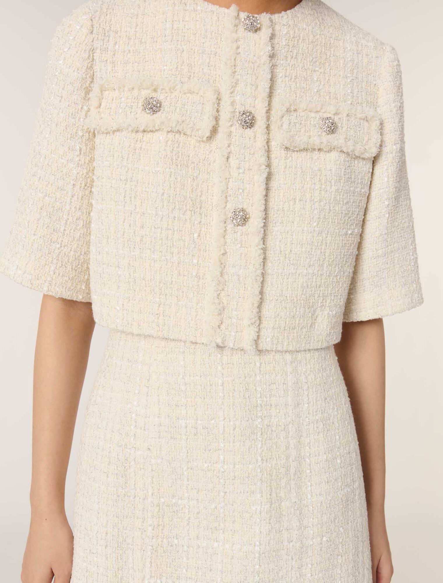 Tweed 2-in-1 mini dress