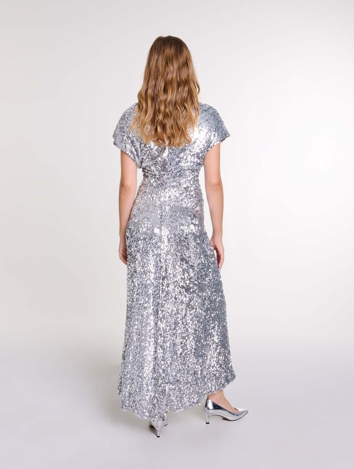 Robe longue en sequins