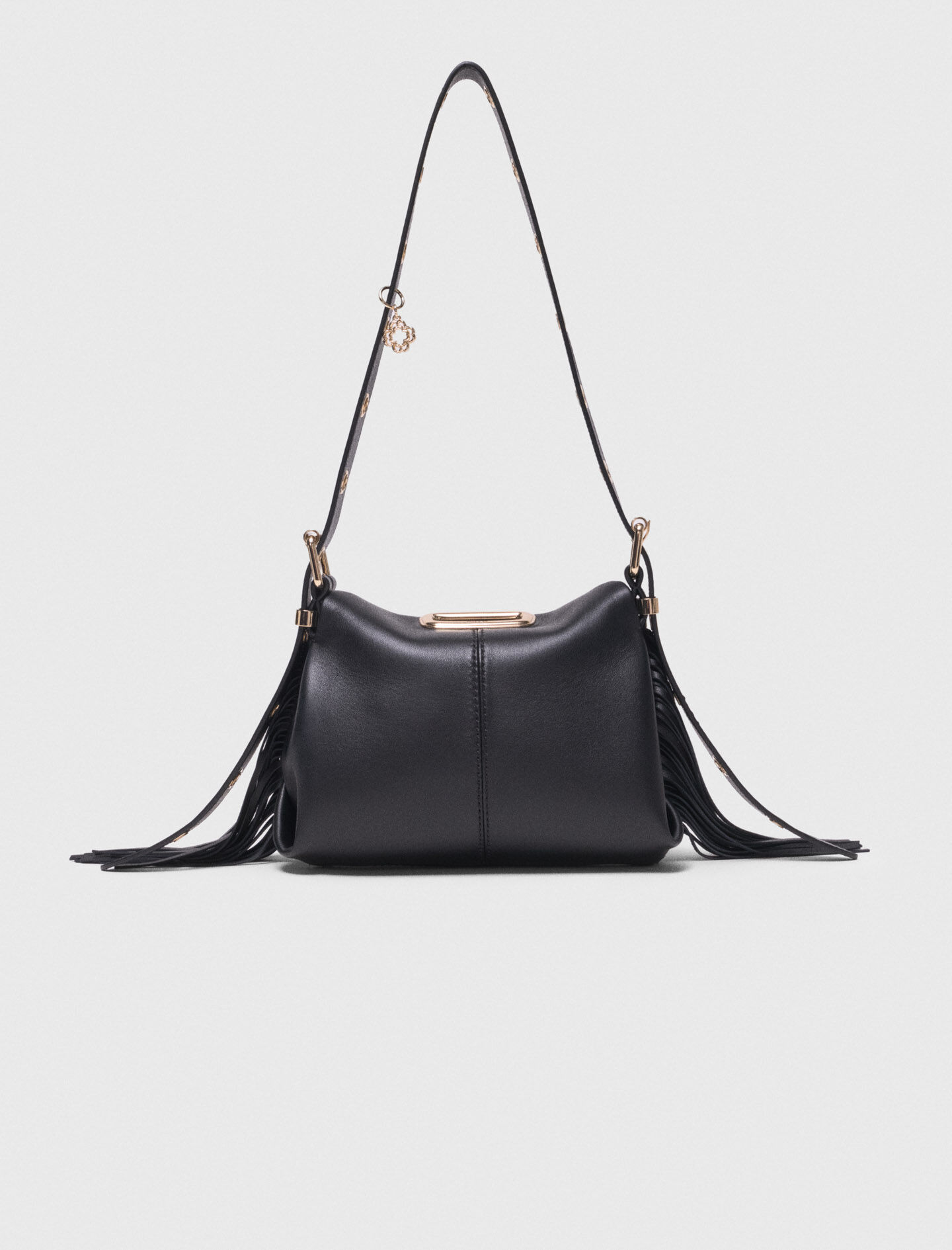 Gold handle Miss M Mini bag Black / Gray For Women | Maje