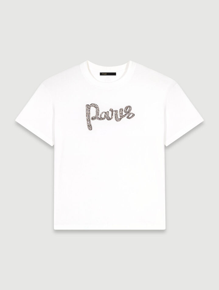 Paris rhinestone T-shirt