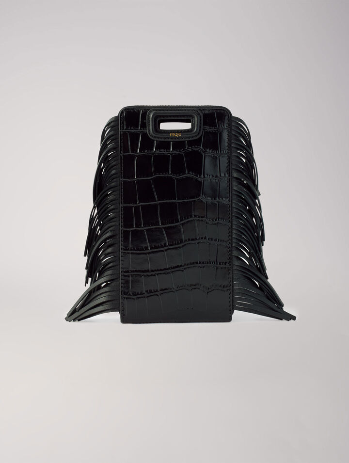Porte téléphone M en cuir embossé