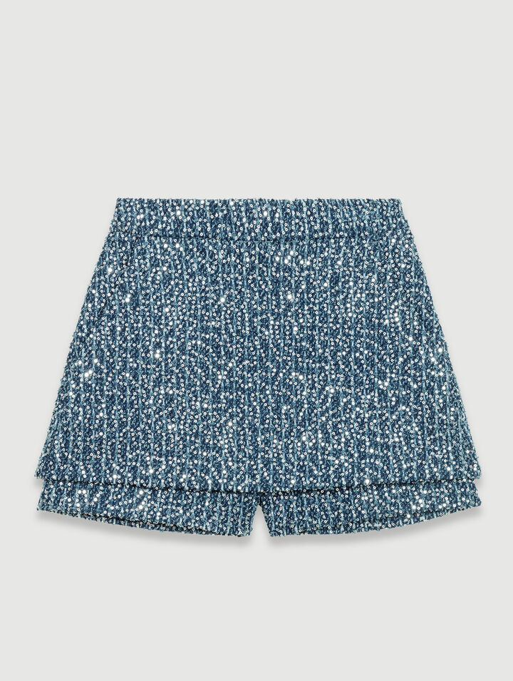 Short trompe l'œil en tweed