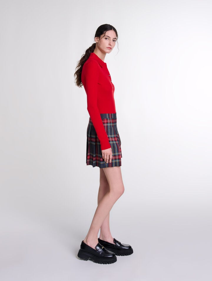 Short tartan print skirt