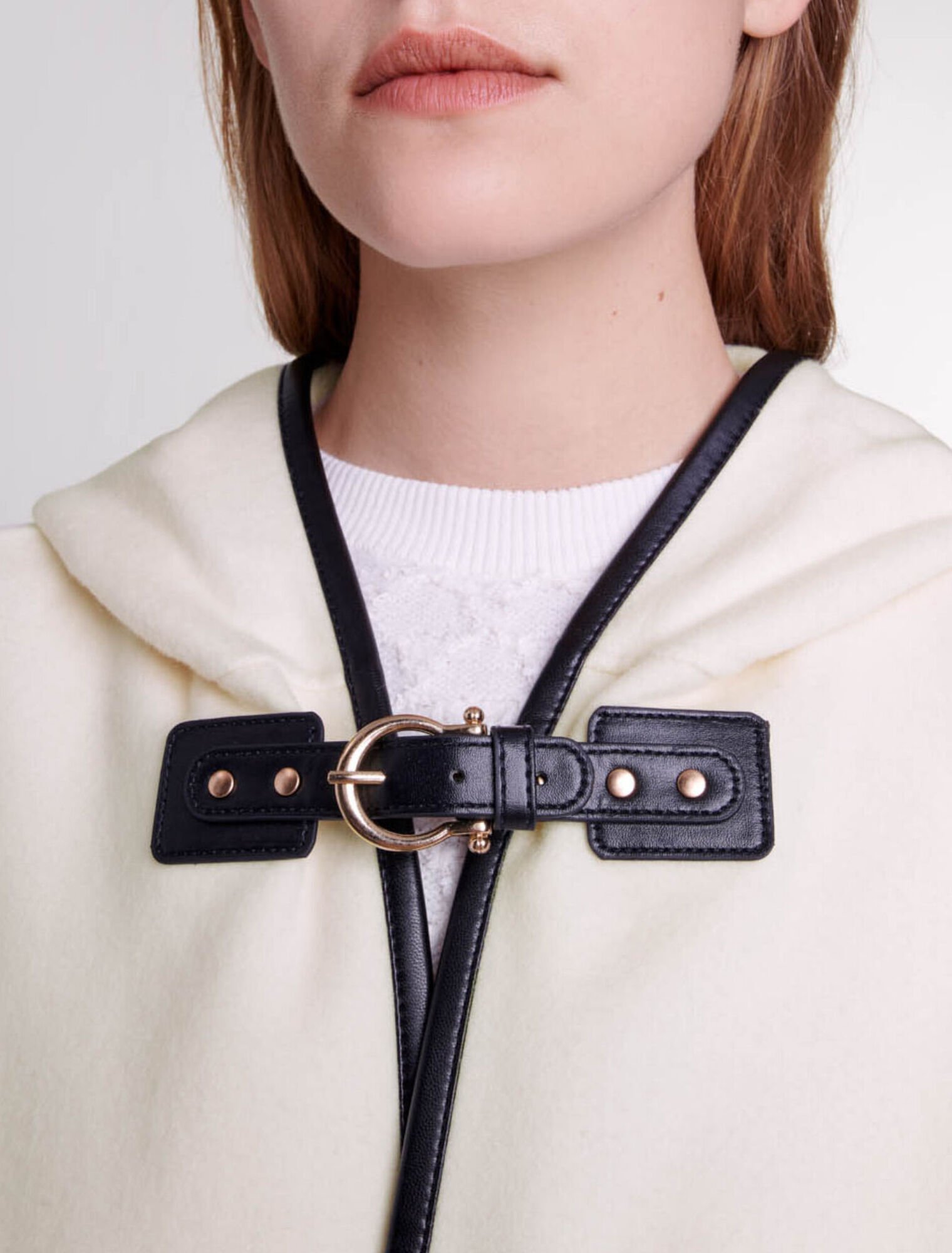 Manteau effet cape en laine