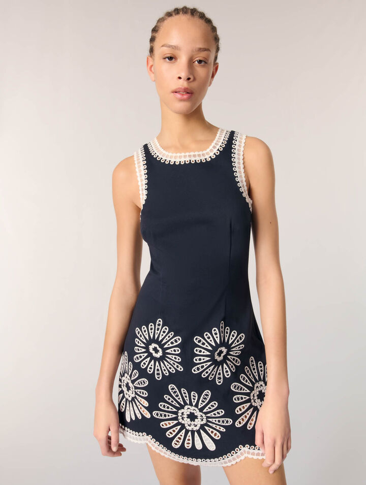 mini dress with crochet details