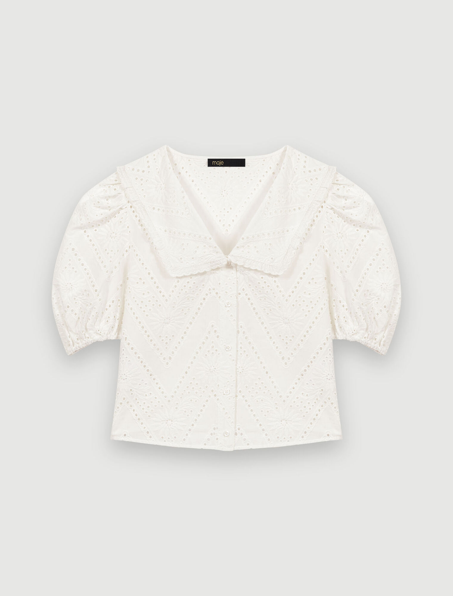 Embroidered cropped shirt