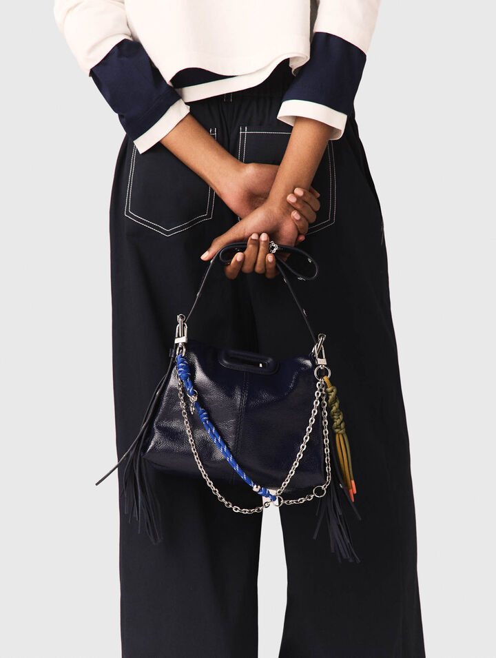 Pantalon en coton &agrave; ceinture cuir