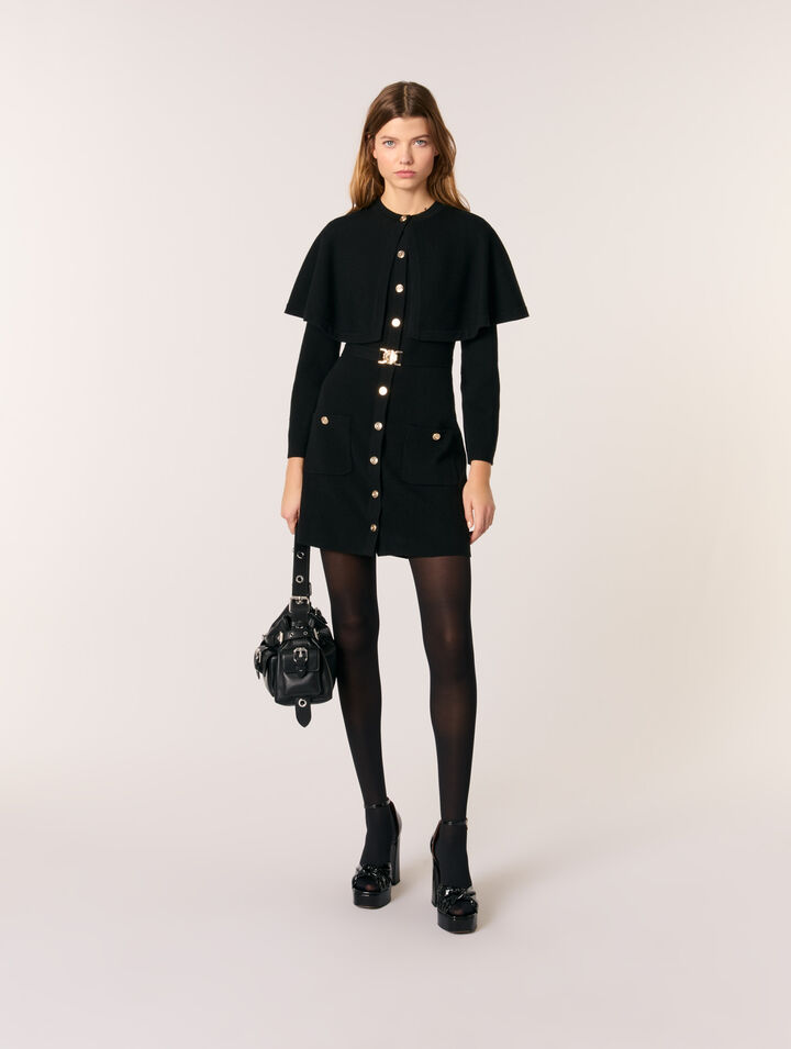 2-in-1 knit dress & removable cape