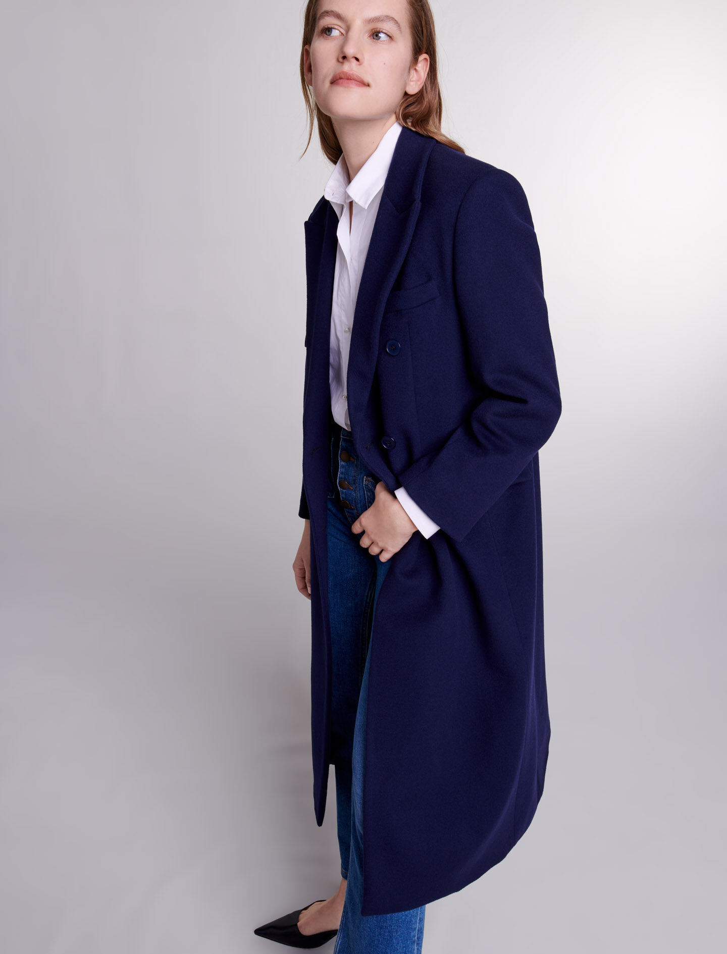 Long coat Blue For Women | Maje