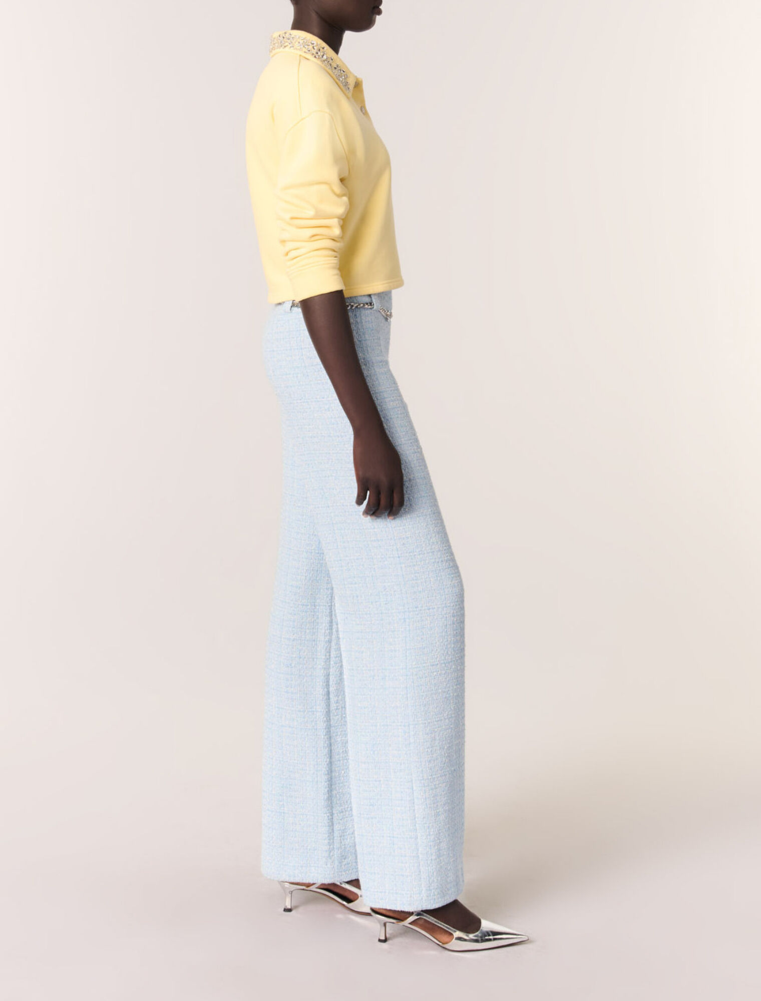 Pantalon en tweed avec ceinture