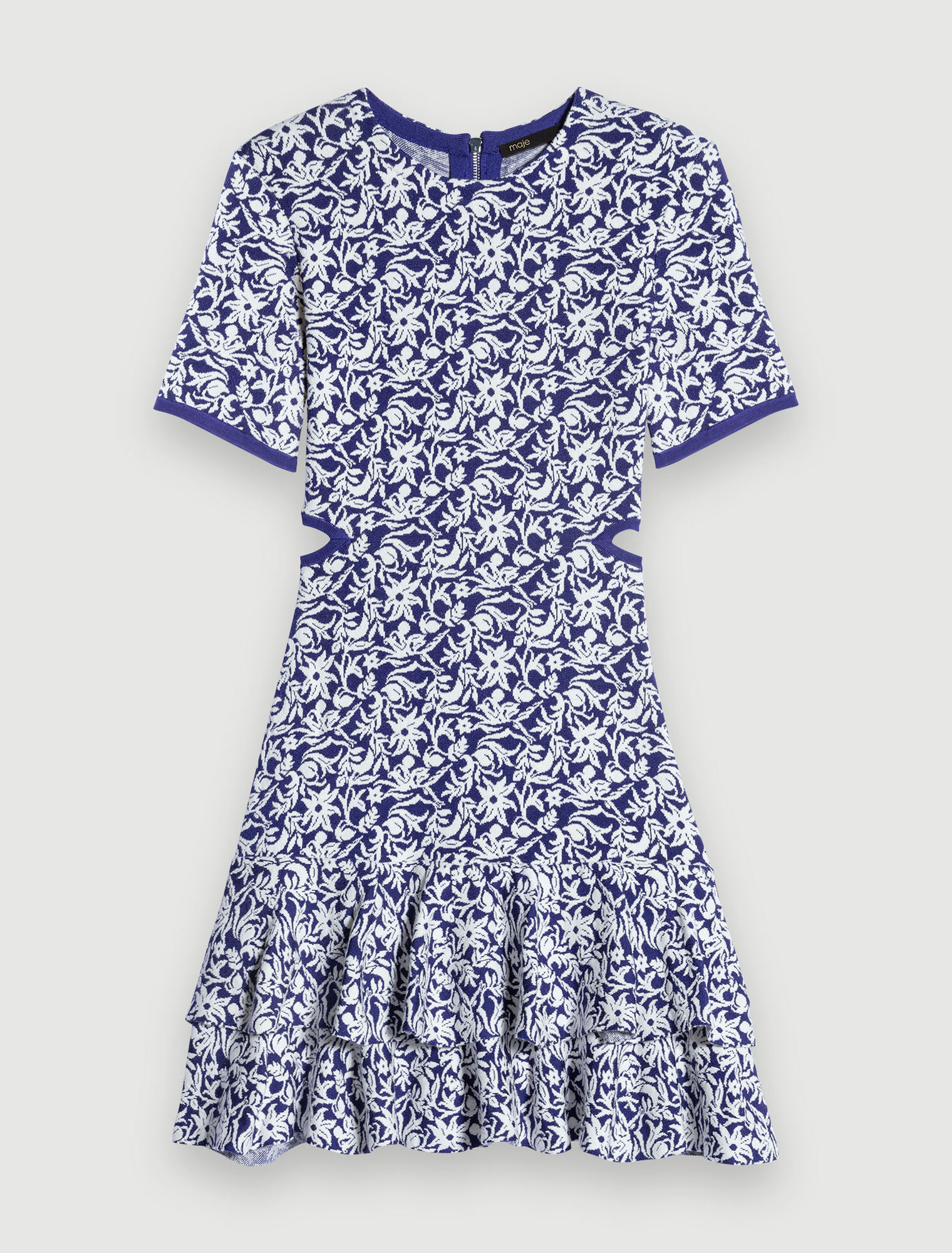 Robe courte fleurie ajourée