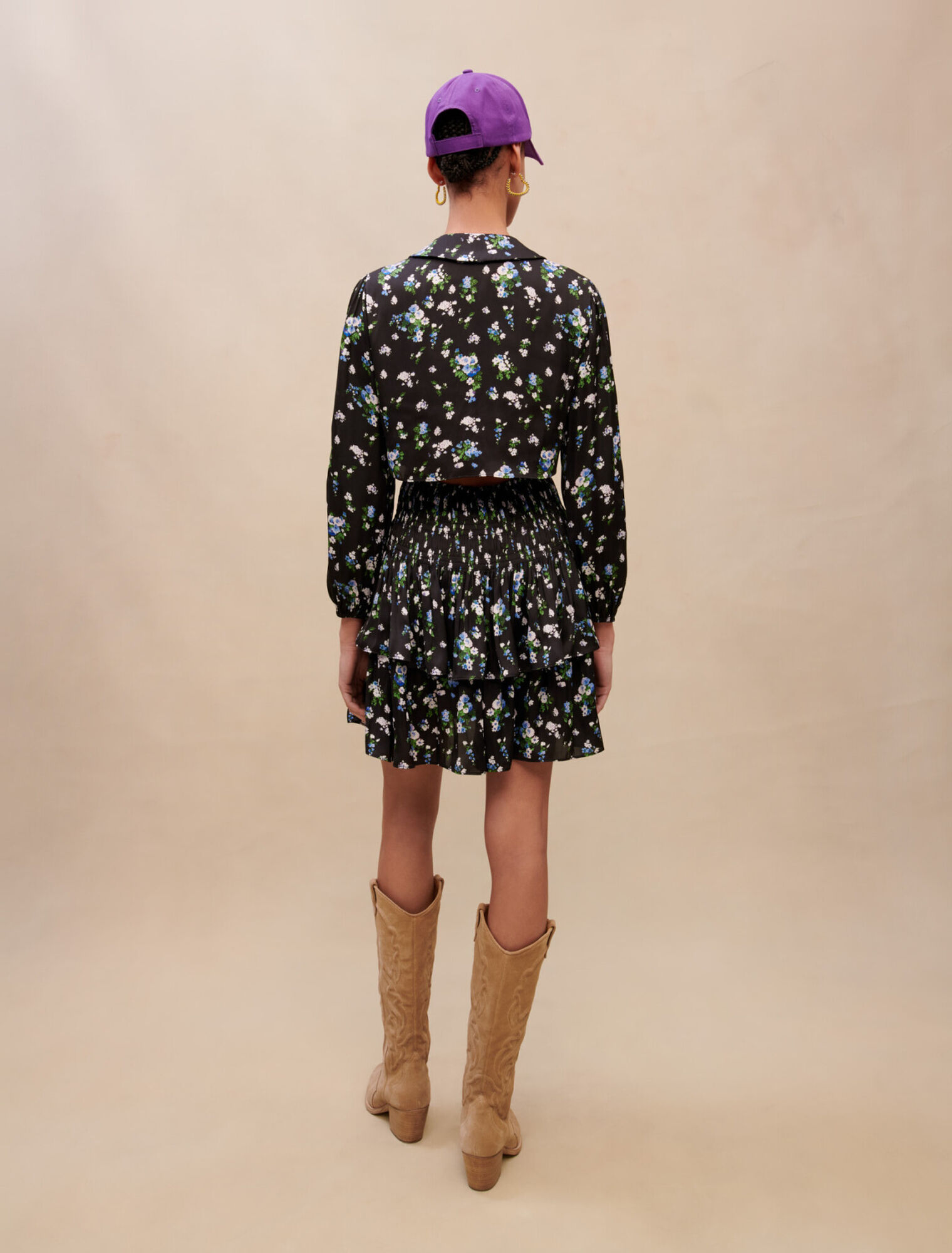 Robe à smocks imprimé fleuri