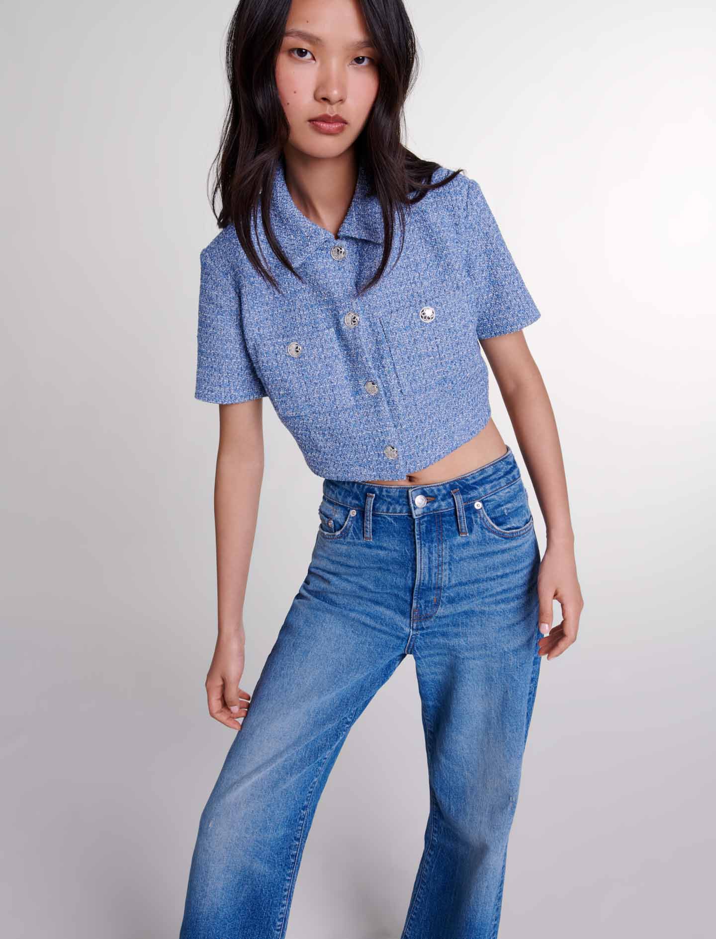 Tweed top Blue For Women | Maje