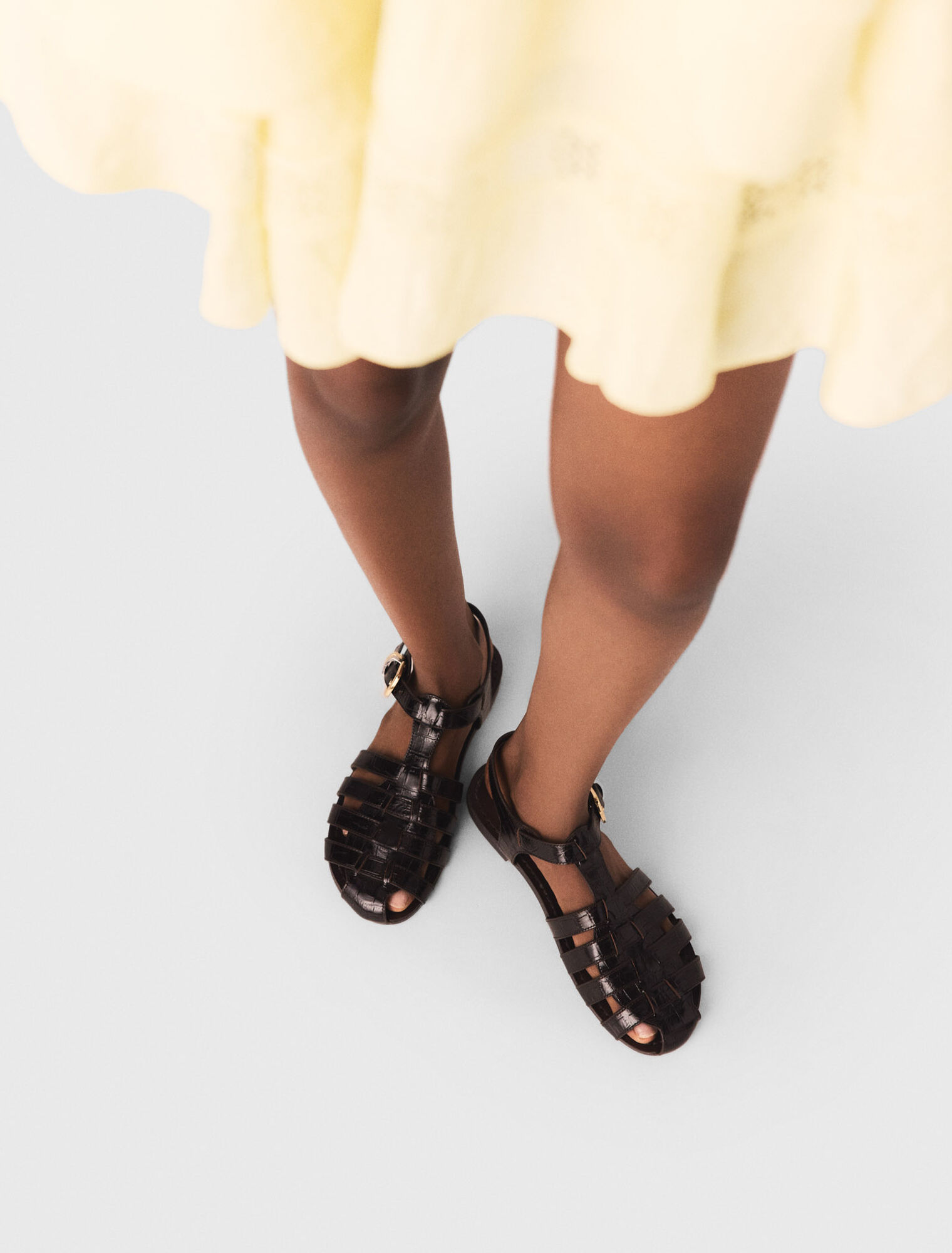 Sandales multibrides en cuir