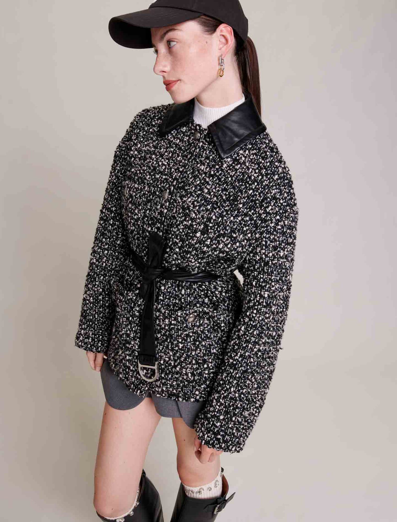 Manteau court en tweed