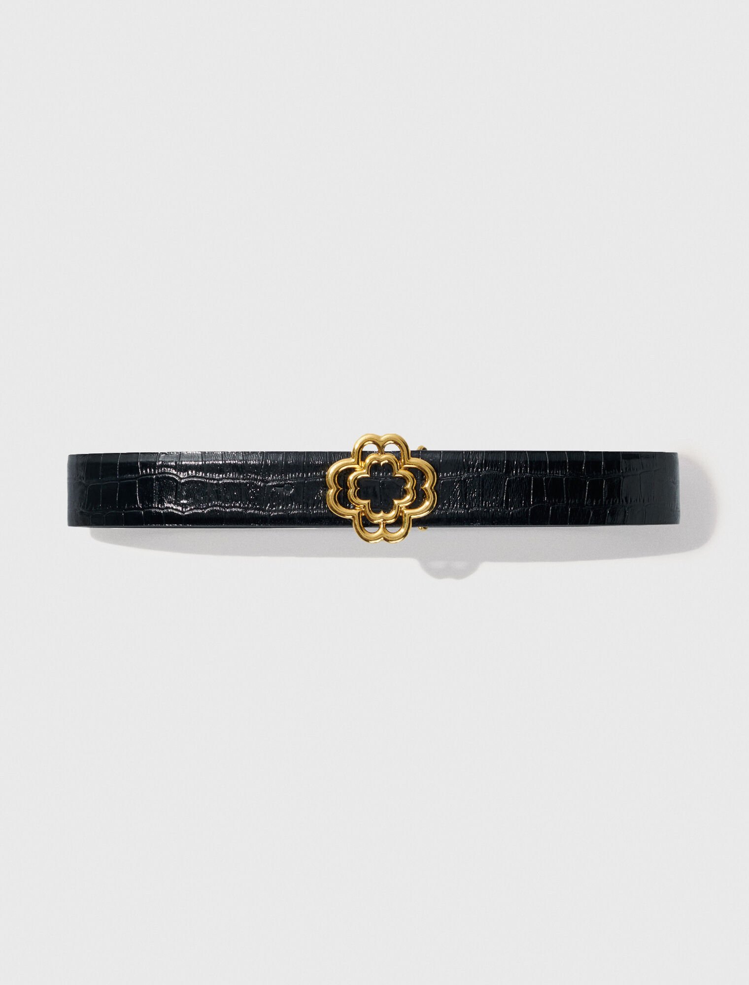 Ceinture Clover en cuir effet croco