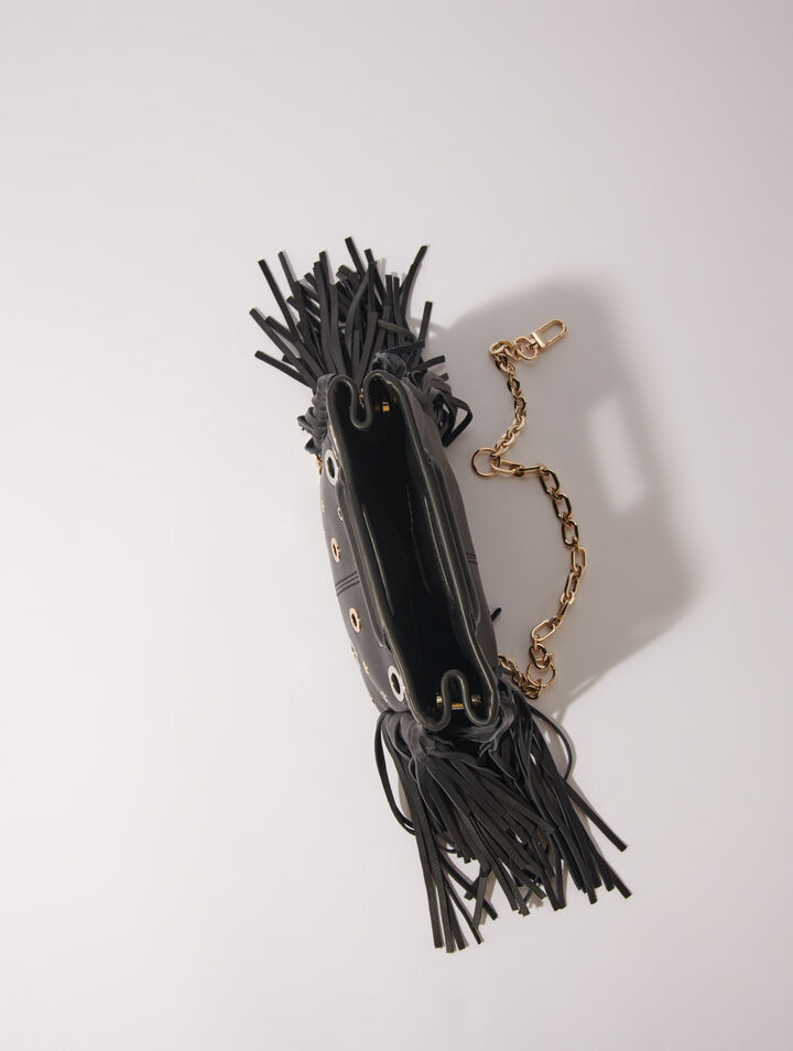 Sac M mini en cuir et œillets