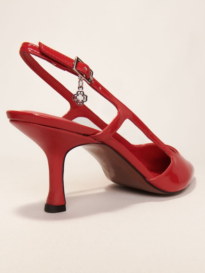 Escarpins slingback en cuir vernis