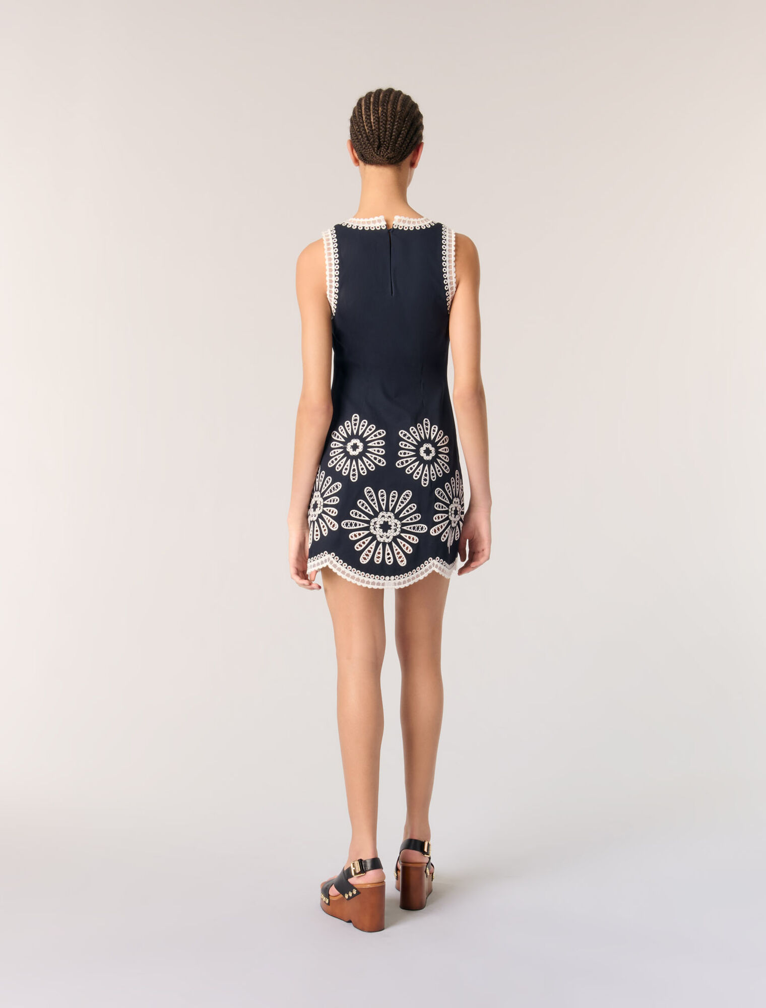 mini dress with crochet details