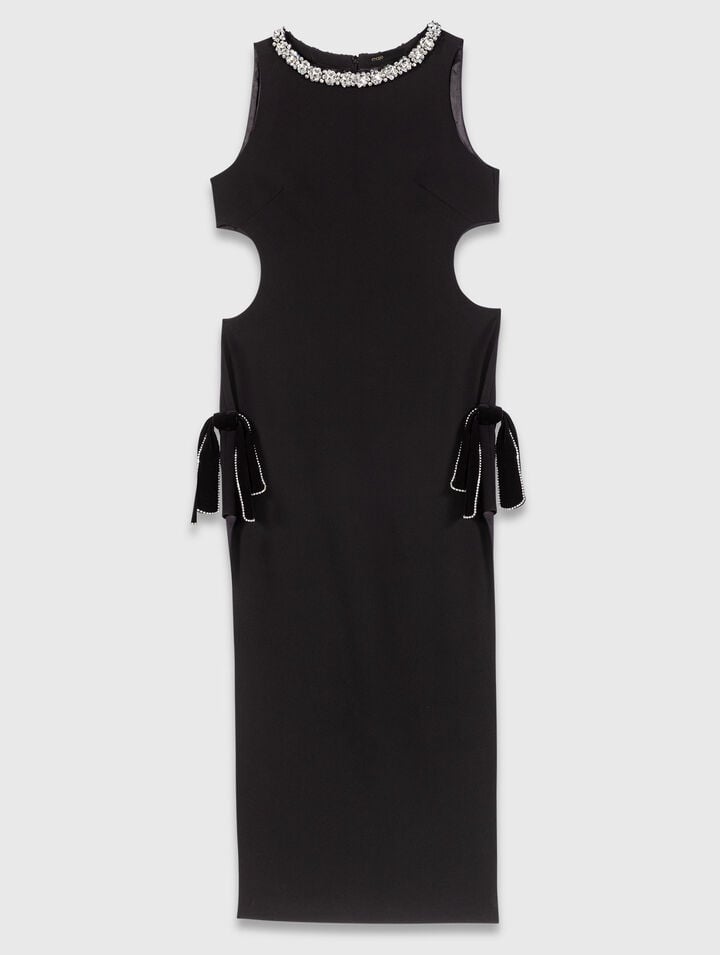 Robe longue avec col bijou