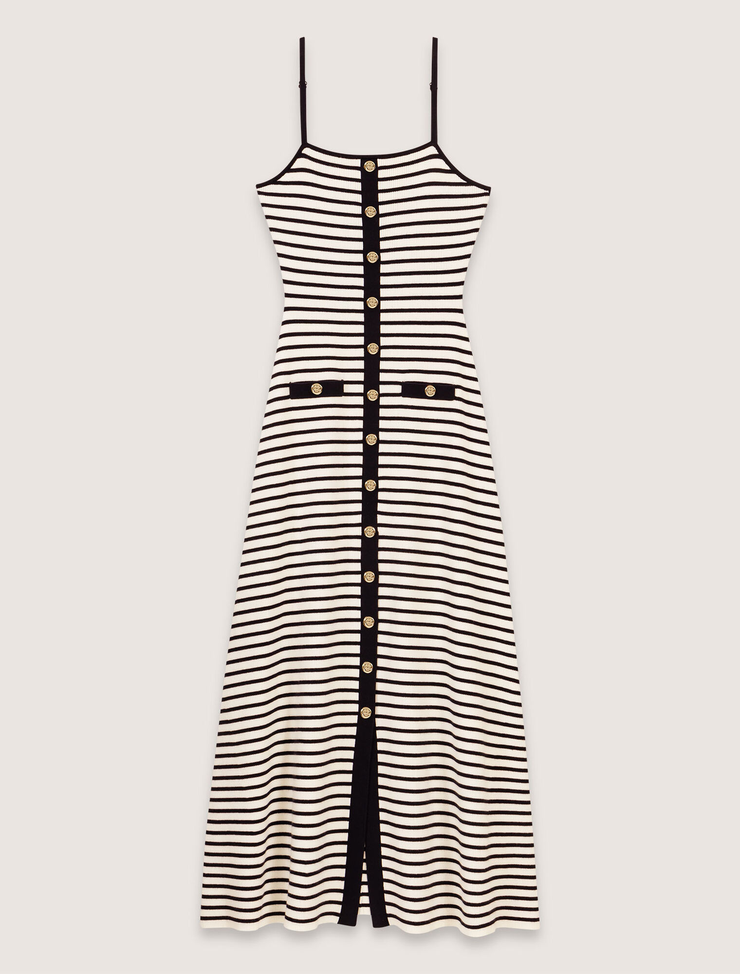 Robe longue en maille côtelée
